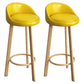Reception Low Back Scandinavian Stool Matte Finish Upholstered Bar Stools