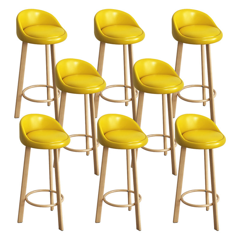 Reception Low Back Scandinavian Stool Matte Finish Upholstered Bar Stools
