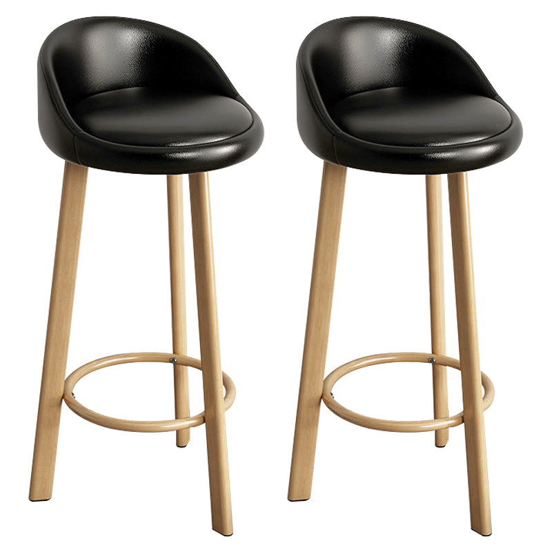 Reception Low Back Scandinavian Stool Matte Finish Upholstered Bar Stools