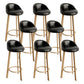 Reception Low Back Scandinavian Stool Matte Finish Upholstered Bar Stools