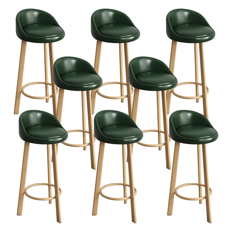 Reception Low Back Scandinavian Stool Matte Finish Upholstered Bar Stools