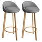 Reception Low Back Scandinavian Stool Matte Finish Upholstered Bar Stools