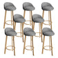 Reception Low Back Scandinavian Stool Matte Finish Upholstered Bar Stools