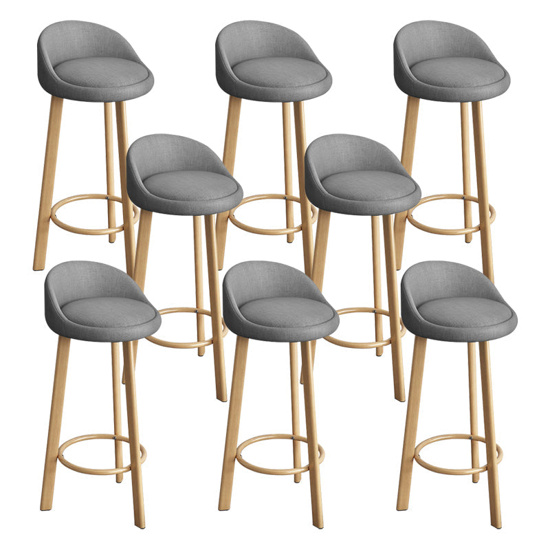 Reception Low Back Scandinavian Stool Matte Finish Upholstered Bar Stools