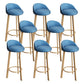Reception Low Back Scandinavian Stool Matte Finish Upholstered Bar Stools