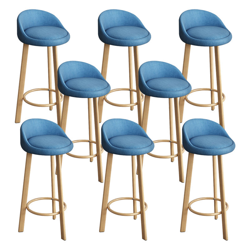 Reception Low Back Scandinavian Stool Matte Finish Upholstered Bar Stools