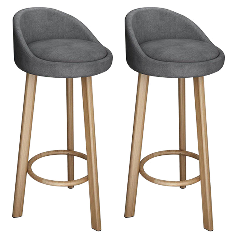 Reception Low Back Scandinavian Stool Matte Finish Upholstered Bar Stools