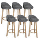 Reception Low Back Scandinavian Stool Matte Finish Upholstered Bar Stools