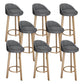 Reception Low Back Scandinavian Stool Matte Finish Upholstered Bar Stools