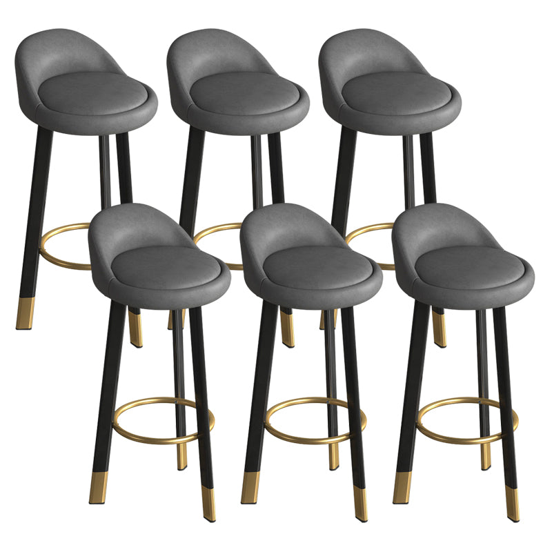 Reception Low Back Scandinavian Stool Matte Finish Upholstered Bar Stools