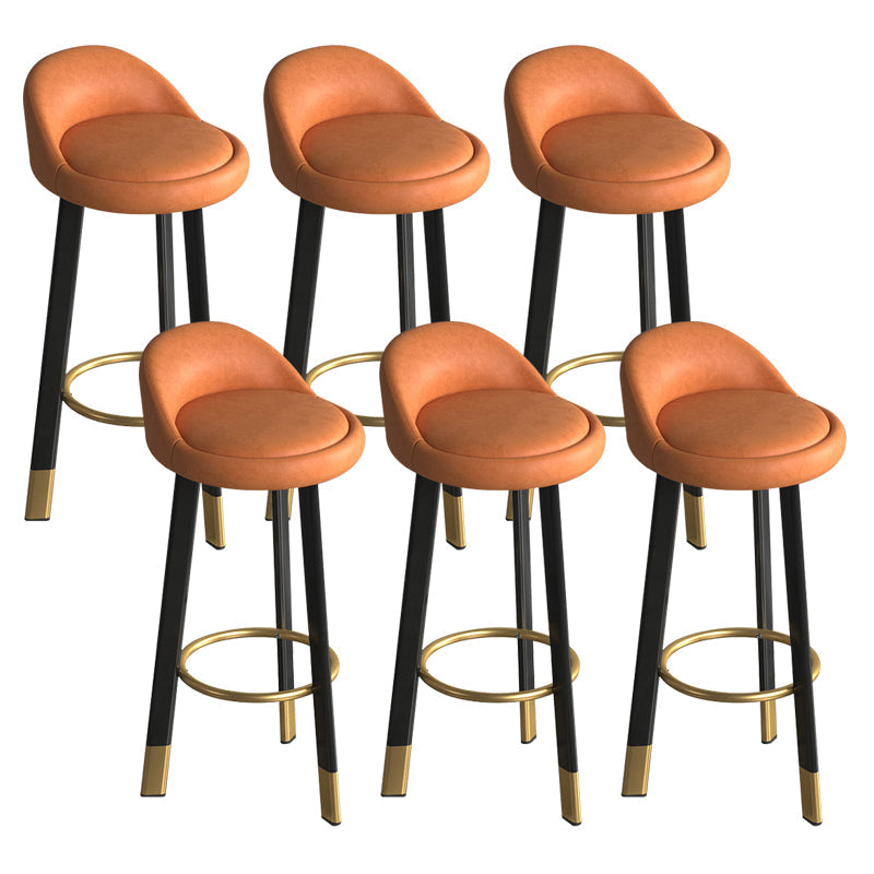 Reception Low Back Scandinavian Stool Matte Finish Upholstered Bar Stools