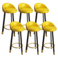 Reception Low Back Scandinavian Stool Matte Finish Upholstered Bar Stools