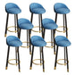 Reception Low Back Scandinavian Stool Matte Finish Upholstered Bar Stools