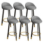 Reception Low Back Scandinavian Stool Matte Finish Upholstered Bar Stools