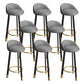 Reception Low Back Scandinavian Stool Matte Finish Upholstered Bar Stools