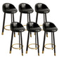 Reception Low Back Scandinavian Stool Matte Finish Upholstered Bar Stools