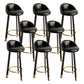 Reception Low Back Scandinavian Stool Matte Finish Upholstered Bar Stools