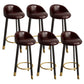 Reception Low Back Scandinavian Stool Matte Finish Upholstered Bar Stools