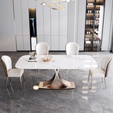 Set da pranzo in pietra sinterizzato di lusso rettangolo 1/3/4/5/6 pezzi set da pranzo