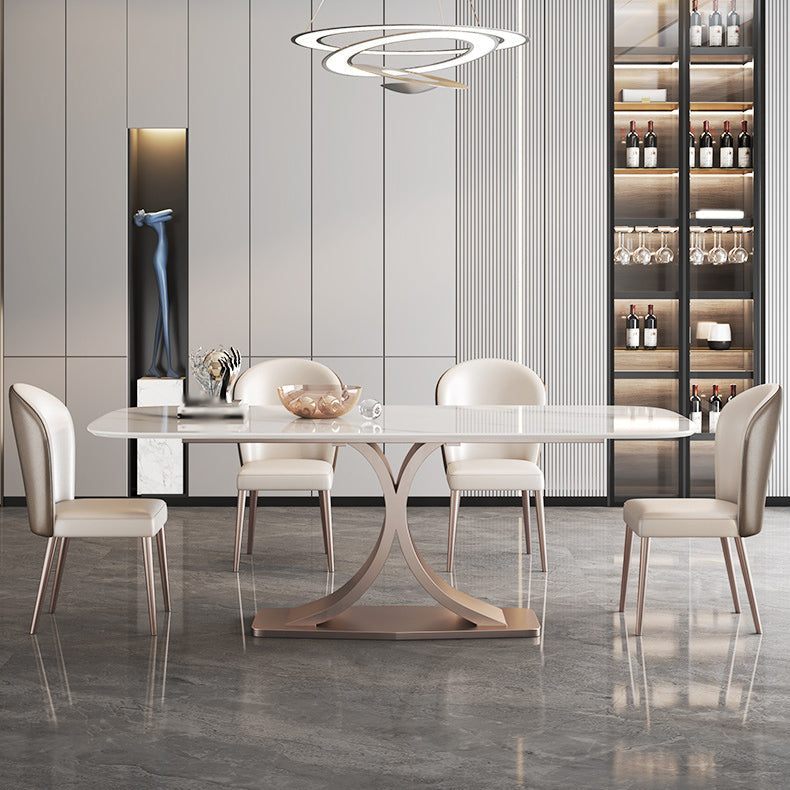 Set da pranzo in pietra sinterizzato di lusso rettangolo 1/3/4/5/6 pezzi set da pranzo