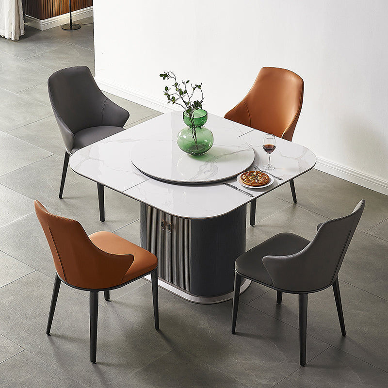 モダンなスタイルの焼結屋ダイニングラウンドテーブルセット1/4/5/7ピースダイニングセット