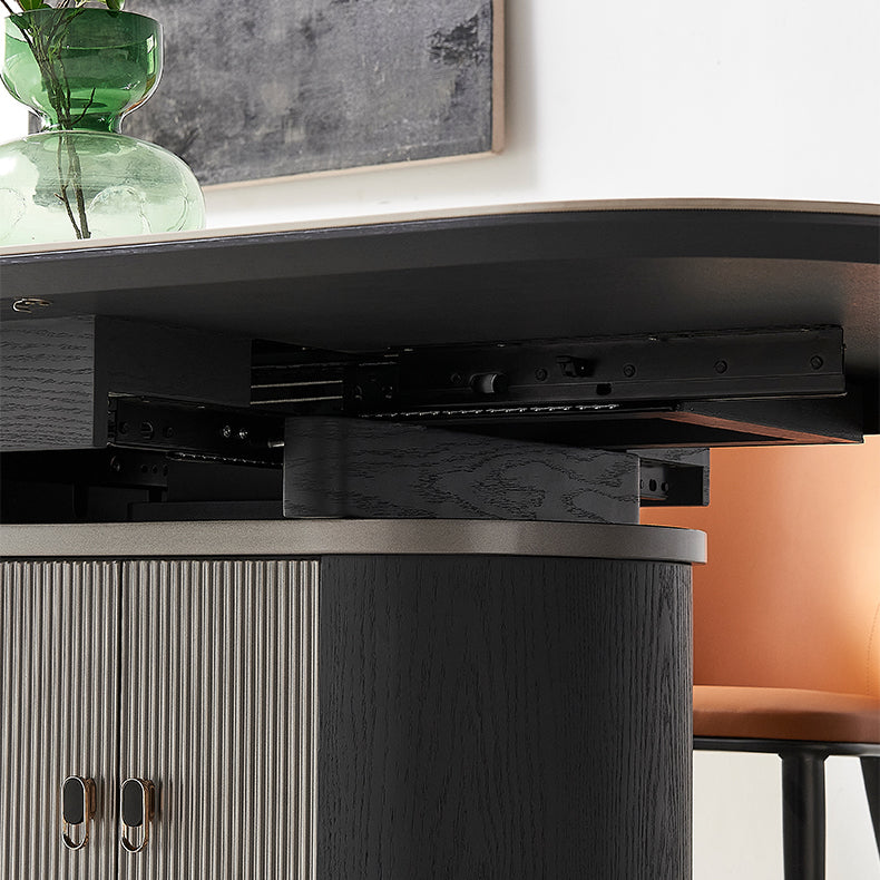 モダンなスタイルの焼結屋ダイニングラウンドテーブルセット1/4/5/7ピースダイニングセット