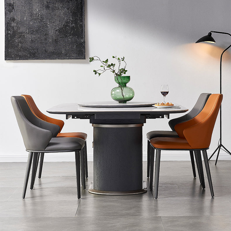 モダンなスタイルの焼結屋ダイニングラウンドテーブルセット1/4/5/7ピースダイニングセット