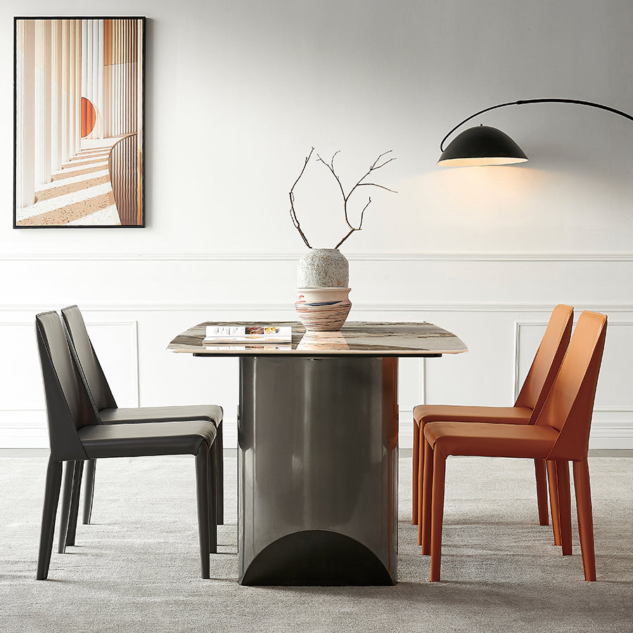 Modern Sintered Stone Dining Round Table Set 1/4/5 Pieces Dining Set