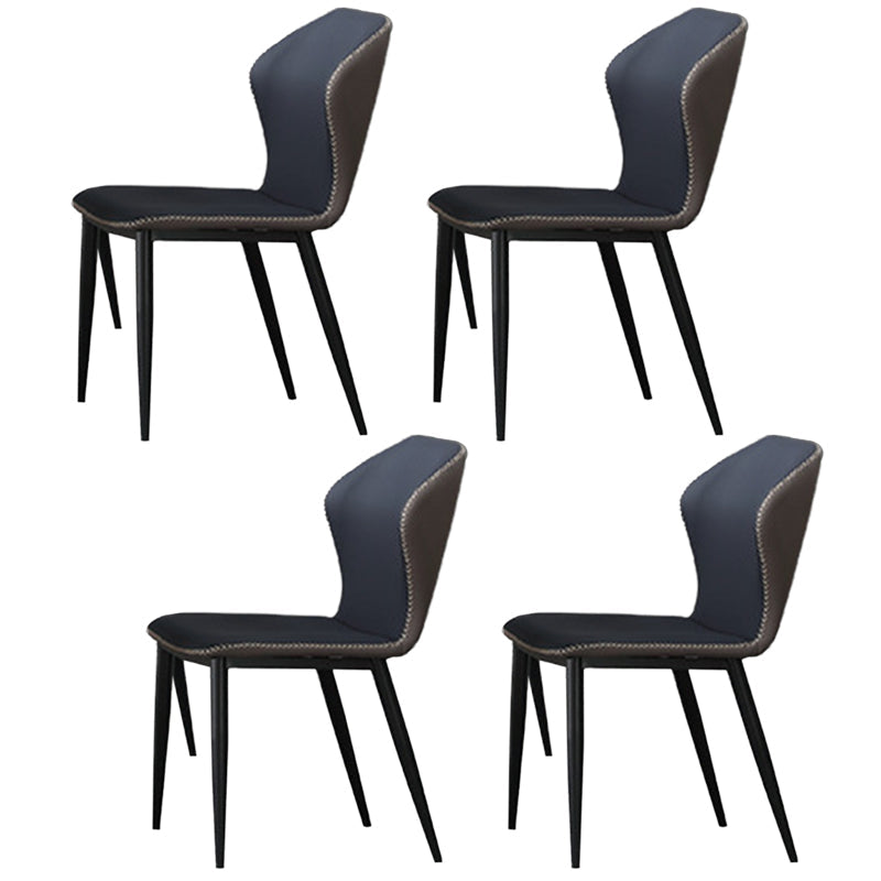 Modern Sintered Stone Dining Round Table Set 1/4/5/7 Pieces Dining Set 4 Blue Chairs Clearhalo 'Dining Room Sets' 'Dining Tables & Seating' 'dining_room_set' 'furn' 'furn_dining_room_set' 'Furniture' 'Kitchen & Dining Furniture' 5154935