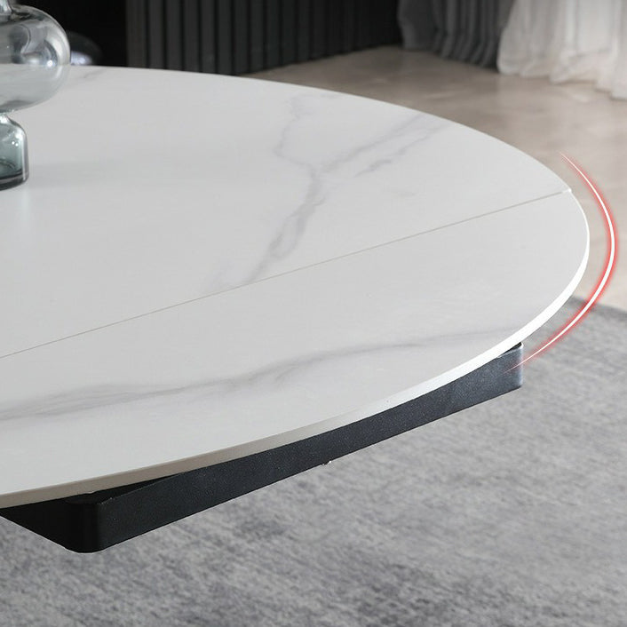 Modern Sintered Stone Dining Round Table Set 1/4/5/7 Pieces Dining Set Clearhalo 'Dining Room Sets' 'Dining Tables & Seating' 'dining_room_set' 'furn' 'furn_dining_room_set' 'Furniture' 'Kitchen & Dining Furniture' 5154939