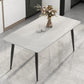 Modern Rectangle Stone Table Standard Height Dining Table with 4 Legs