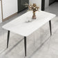 Modern Rectangle Stone Table Standard Height Dining Table with 4 Legs