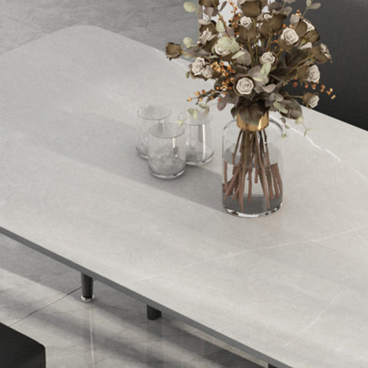 4脚のあるモダンな長方形の石テーブル標準高さのダイニングテーブル