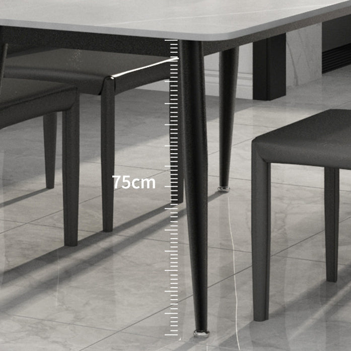 Modern Rectangle Stone Table Standard Height Dining Table with 4 Legs