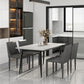 Modern Rectangle Stone Table Standard Height Dining Table with 4 Legs