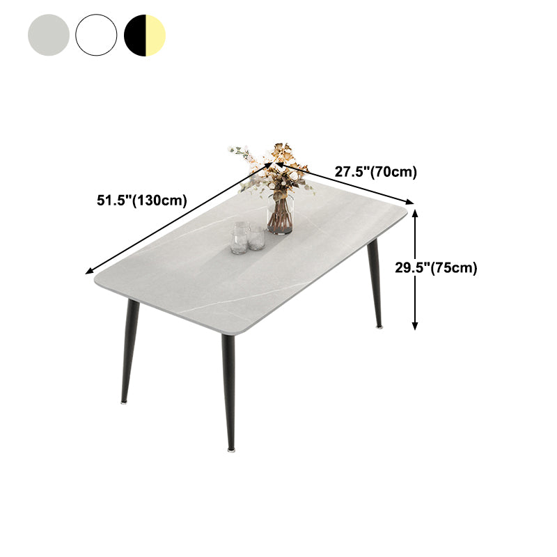 Modern Rectangle Stone Table Standard Height Dining Table with 4 Legs