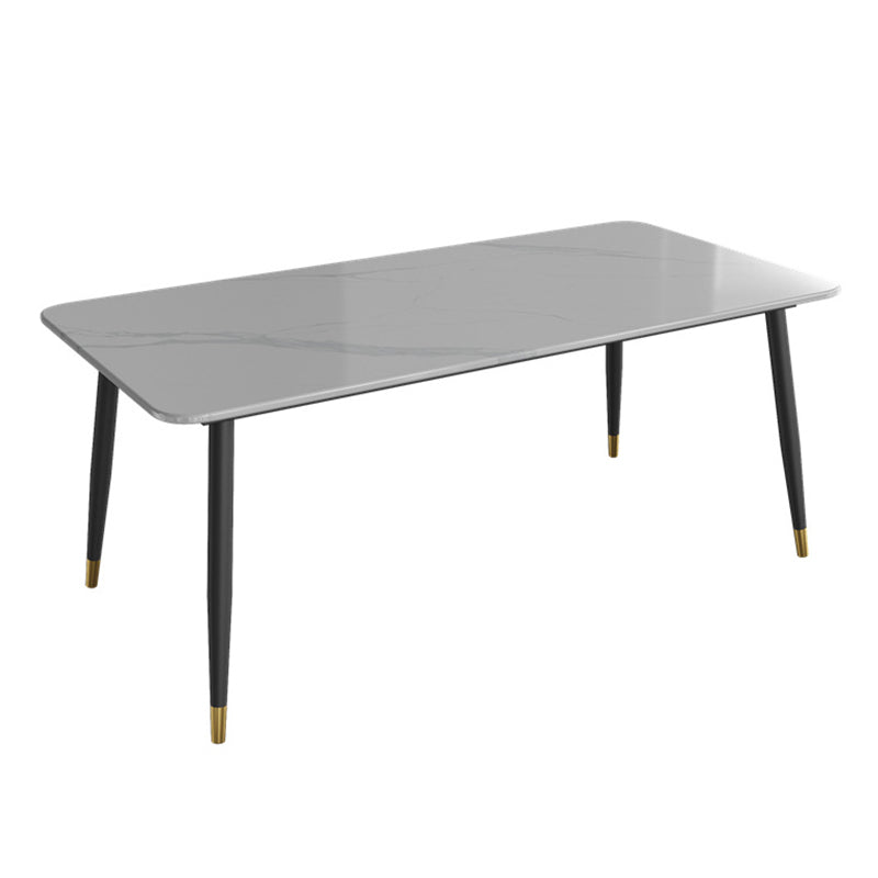 Modern White 72 in Marble Counter Table Rectangle Dining Table for Kitchen White Without Chairs Clearhalo 'Dining Tables & Seating' 'Dining Tables' 'dining_table' 'furn' 'furn_dining_table' 'Furniture' 'Kitchen & Dining Furniture' 5155011