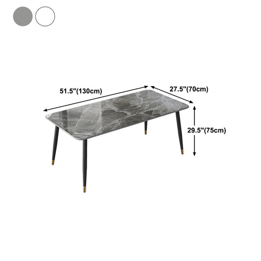 Modern White 72 in Marble Counter Table Rectangle Dining Table for Kitchen Clearhalo 'Dining Tables & Seating' 'Dining Tables' 'dining_table' 'furn' 'furn_dining_table' 'Furniture' 'Kitchen & Dining Furniture' 5155025