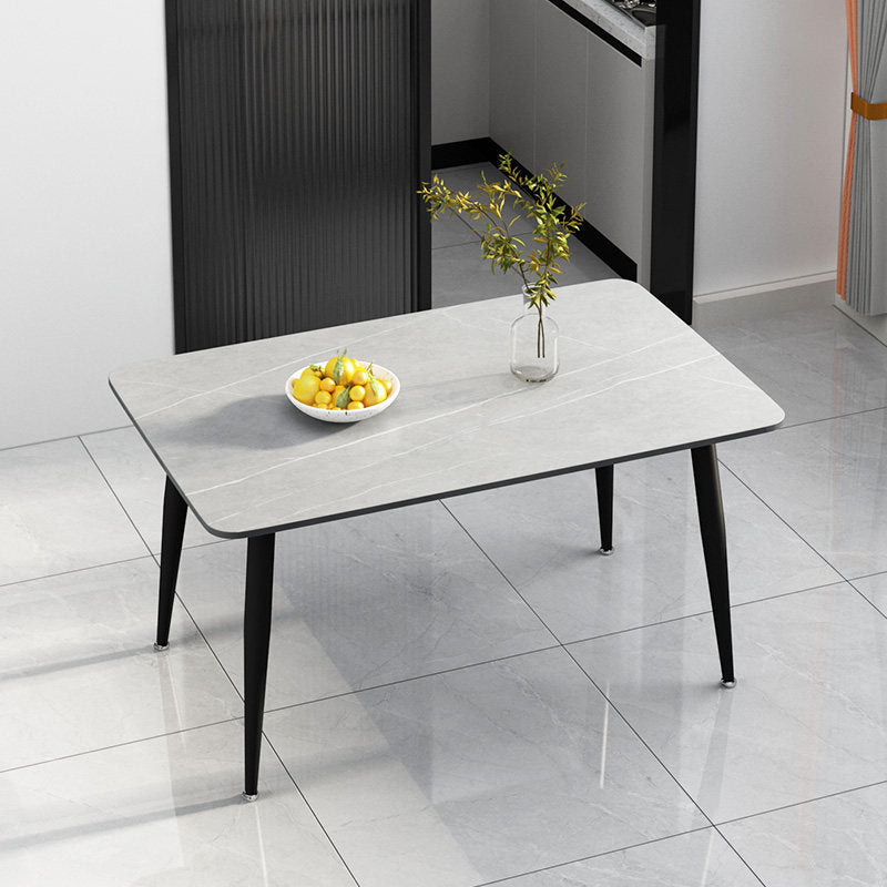長方形のモダンな石のテーブル標準高さのテーブルテーブルダイニングテーブル4本の脚