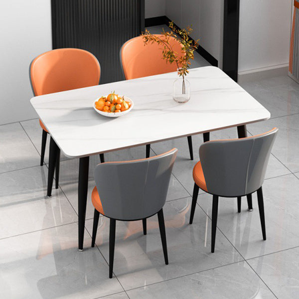 長方形のモダンな石のテーブル標準高さのテーブルテーブルダイニングテーブル4本の脚