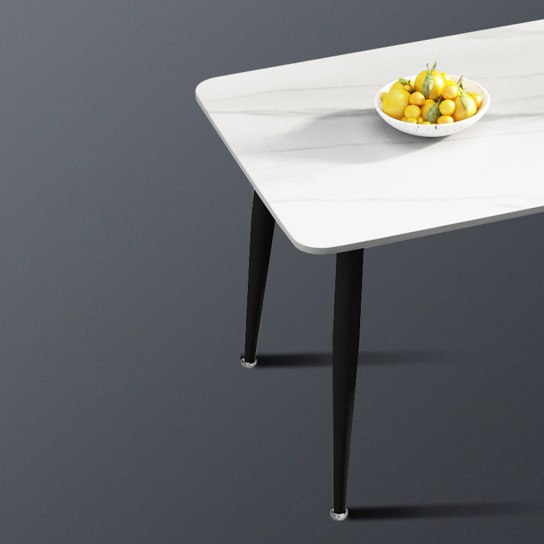 長方形のモダンな石のテーブル標準高さのテーブルテーブルダイニングテーブル4本の脚