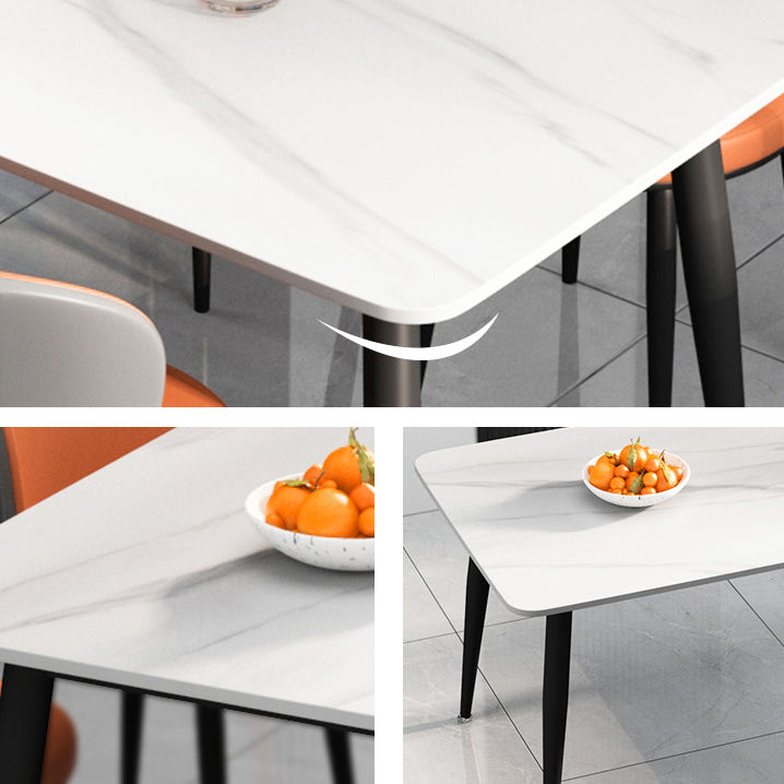長方形のモダンな石のテーブル標準高さのテーブルテーブルダイニングテーブル4本の脚