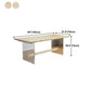 Modern Brown Wood Dining Table Rectangle Dining Table for Kitchen