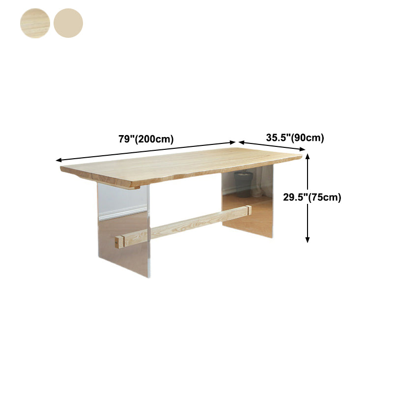 Modern Brown Wood Dining Table Rectangle Dining Table for Kitchen