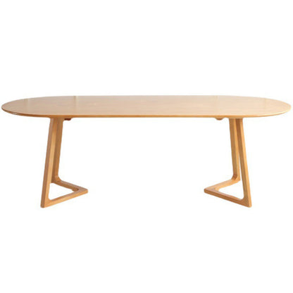 Modern Oval Pine Wood Dining Table Wood Base Home Dining Table Without Chairs Clearhalo 'Dining Tables & Seating' 'Dining Tables' 'dining_table' 'furn' 'furn_dining_table' 'Furniture' 'Kitchen & Dining Furniture' 5155098