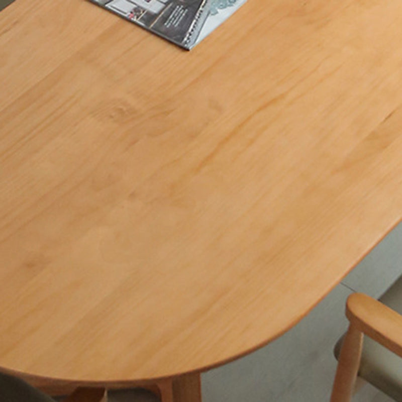 Modern Oval Pine Wood Dining Table Wood Base Home Dining Table Clearhalo 'Dining Tables & Seating' 'Dining Tables' 'dining_table' 'furn' 'furn_dining_table' 'Furniture' 'Kitchen & Dining Furniture' 5155100