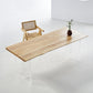 Natural Ash Wood Dining Table Rectangle Clear Acrylic Double Pedestal Table 70.9"L x 31.5"W x 29.5"H Without Chairs Clearhalo 'Dining Tables & Seating' 'Dining Tables' 'dining_table' 'furn' 'furn_dining_table' 'Furniture' 'Kitchen & Dining Furniture' 5155201