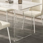 Sintered Stone Dining Table Modern White Dining Table with Acrylic Base Clearhalo 'Dining Tables & Seating' 'Dining Tables' 'dining_table' 'furn' 'furn_dining_table' 'Furniture' 'Kitchen & Dining Furniture' 5155238