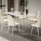 Sintered Stone Dining Table Modern White Dining Table with Acrylic Base Clearhalo 'Dining Tables & Seating' 'Dining Tables' 'dining_table' 'furn' 'furn_dining_table' 'Furniture' 'Kitchen & Dining Furniture' 5155243