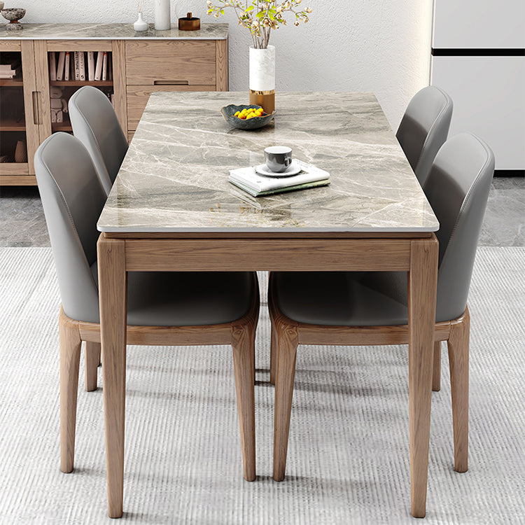 Midcentury Style Dining Table Rectangle Stone Dining Site Table for Home 51.2"L x 31.5"W x 29.5"H Without Chairs Clearhalo 'Dining Tables & Seating' 'Dining Tables' 'dining_table' 'furn' 'furn_dining_table' 'Furniture' 'Kitchen & Dining Furniture' 5155250